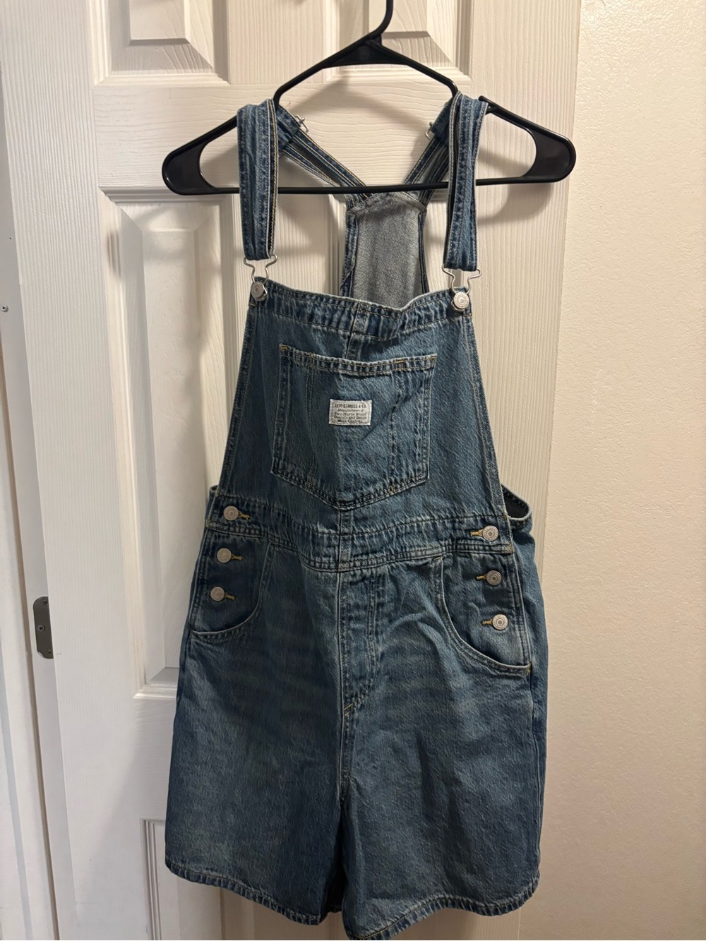 Levi's Blue Denim Short Overalls Romper